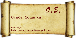 Orsós Sugárka névjegykártya